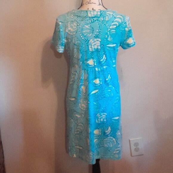 LILY PULITZER BLUE SEASHELL CLAM DRESS SMALL - Picture 4 of 6